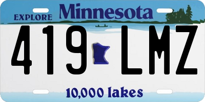 MN license plate 419LMZ