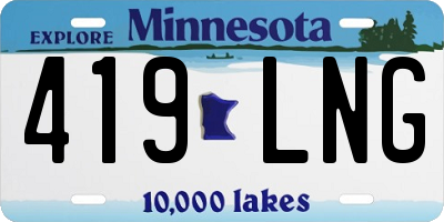 MN license plate 419LNG
