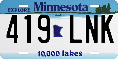 MN license plate 419LNK