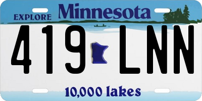 MN license plate 419LNN
