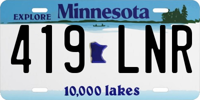 MN license plate 419LNR