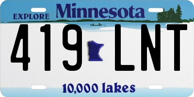 MN license plate 419LNT