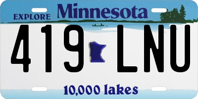 MN license plate 419LNU