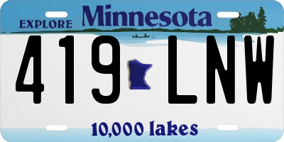 MN license plate 419LNW