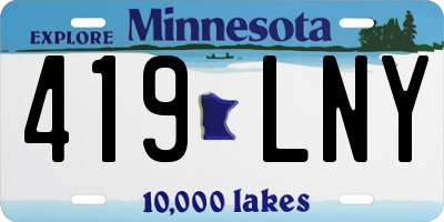 MN license plate 419LNY
