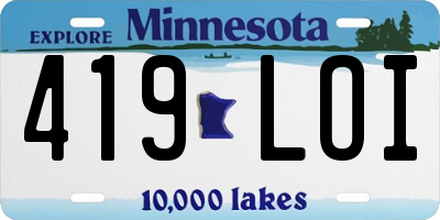 MN license plate 419LOI