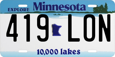 MN license plate 419LON