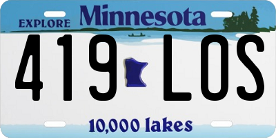 MN license plate 419LOS