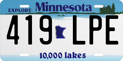 MN license plate 419LPE
