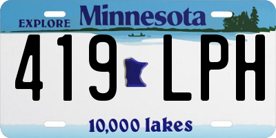 MN license plate 419LPH
