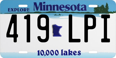 MN license plate 419LPI