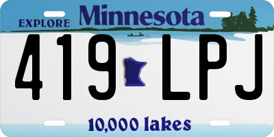 MN license plate 419LPJ