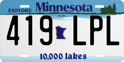 MN license plate 419LPL