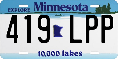 MN license plate 419LPP