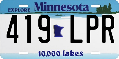 MN license plate 419LPR