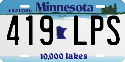 MN license plate 419LPS