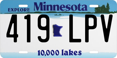 MN license plate 419LPV
