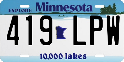 MN license plate 419LPW