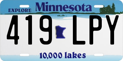 MN license plate 419LPY