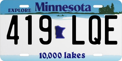 MN license plate 419LQE