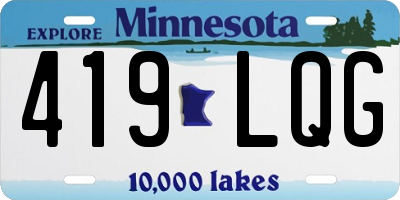 MN license plate 419LQG