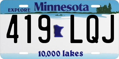 MN license plate 419LQJ