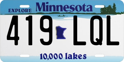 MN license plate 419LQL