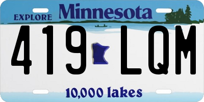 MN license plate 419LQM
