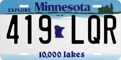 MN license plate 419LQR
