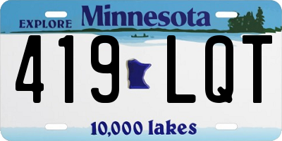 MN license plate 419LQT