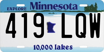 MN license plate 419LQW