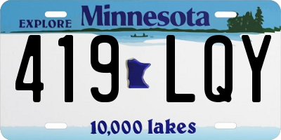MN license plate 419LQY