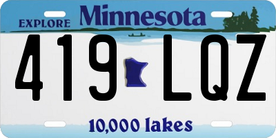 MN license plate 419LQZ
