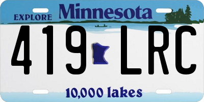 MN license plate 419LRC