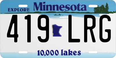 MN license plate 419LRG