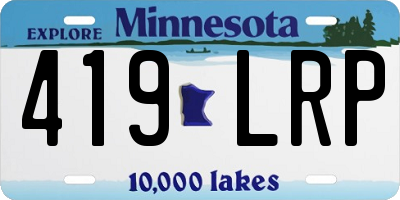 MN license plate 419LRP