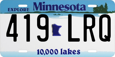 MN license plate 419LRQ