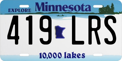 MN license plate 419LRS
