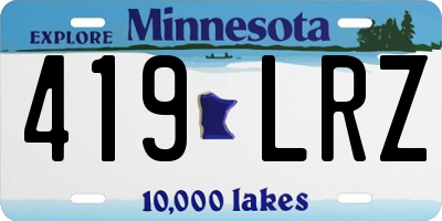 MN license plate 419LRZ