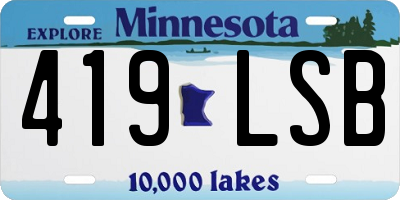 MN license plate 419LSB
