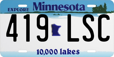 MN license plate 419LSC