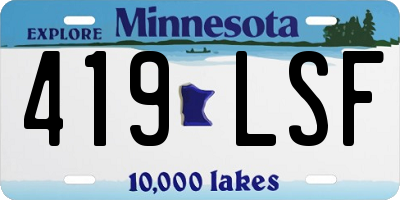 MN license plate 419LSF