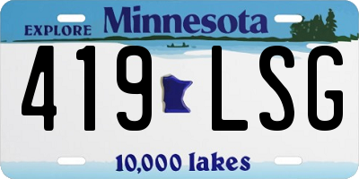 MN license plate 419LSG