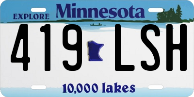 MN license plate 419LSH