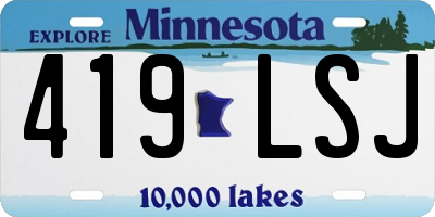 MN license plate 419LSJ