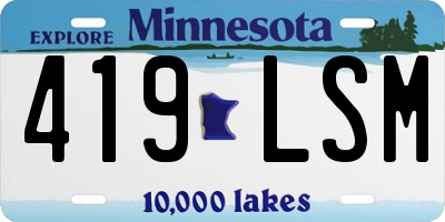 MN license plate 419LSM