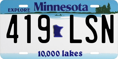 MN license plate 419LSN