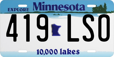MN license plate 419LSO