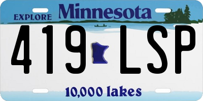 MN license plate 419LSP