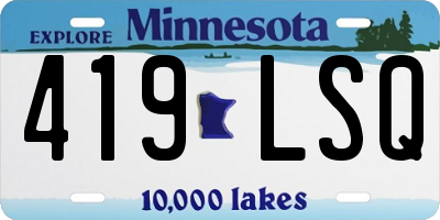 MN license plate 419LSQ